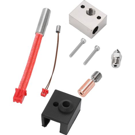 Hotend-Kit für 3D-Drucker: Bimetall-Heizblock, Heizrohr, Düse, Extruderteile für Ender 3 S1 (24 V, 40 W, 300 °C). (1/5)