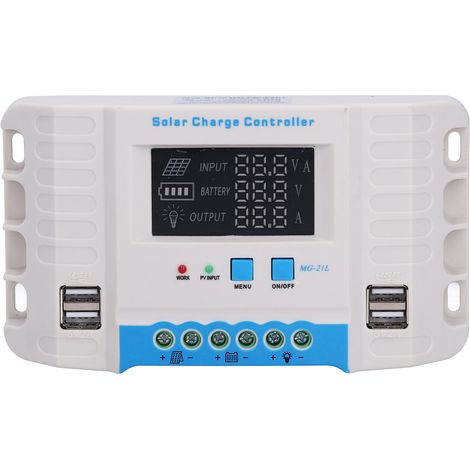 Régulateur Solaire PWM 10A avec Écran LCD, pour Panneau 12V/24V, Coque ABS Résistante MG2430Z (1/5)