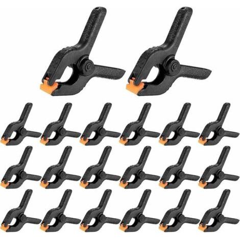 Lot de 20 pinces à ressort 2 pouces – Nylon durable – Poignées ergonomiques – Dentelures antidérapantes pour serrage renforcé