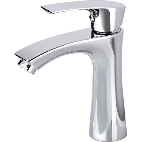 Robinet eau Froide Mitigeur Lavabo en Laiton Chromé Mousseur Démontable Robinetterie Salle de Bains Cartouche Céramique pour Lave Main WC ou, Sous-Sol (1/5)