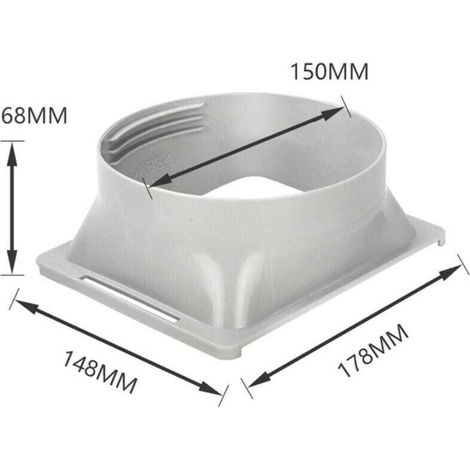 1PCS Adaptateur universel pour fenêtre - Tuyau d'échappement portable pour tuyau de climatisation - 15 cm - Accessoires de tuyau (carré) (1/4)
