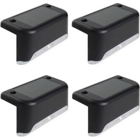 Solar-LED-Leuchten für Terrasse, Gartenwegbeleuchtung, Zaunleiter (4er-Pack, schwarz) (1/5)