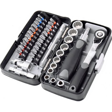 Set di 38 mini chiavi a cricchetto da 6,35 mm (1/4") per biciclette