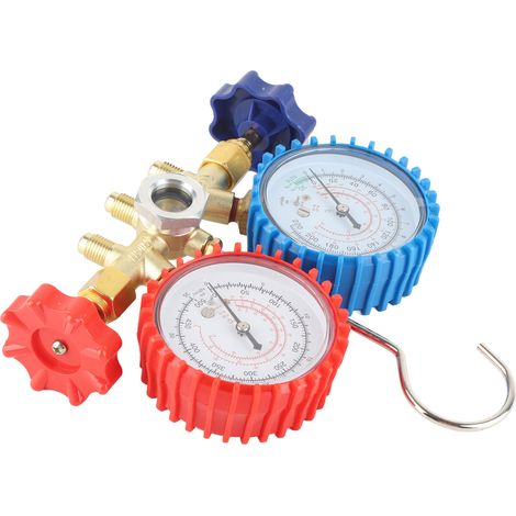 Manomètre AC R134A R12 R22 R502 Kit HVAC Réfrigération Laiton Résistant Corrosion (1/5)