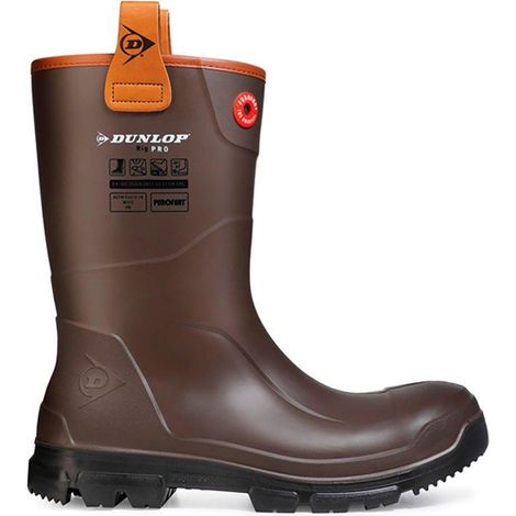 Dunlop Purofort Rigpro Gummistiefel Braun