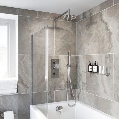 Thermostatic Concealed Round Shower Ceiling Mounted Handset Heads Triple Outlet (1/5)
