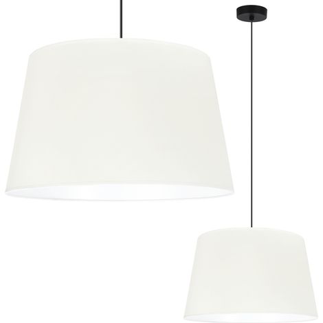 GAJA CONE HÄNGELAMPE SCHWARZ 1 FLACHER CREME LAMPENSCHIRM 44CM