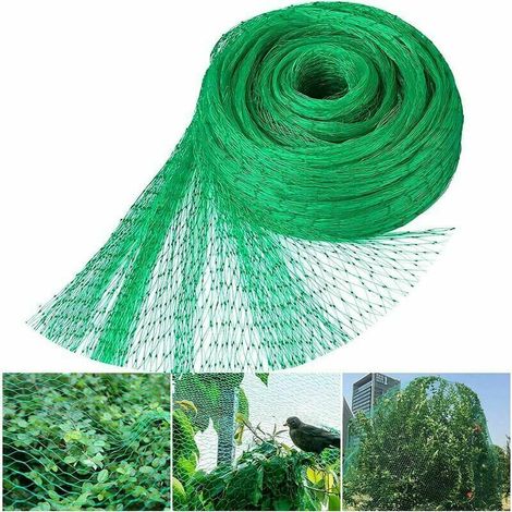 Filet anti-oiseaux vert, filet de protection pour oiseaux de jardin, filet pour plantes de jardin, filet de clôture réutilisable, protège les raisins, les fruits et les légumes des cerfs et des oiseau (1/4)