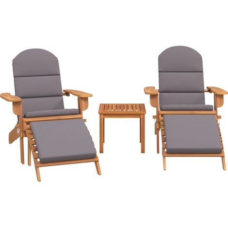 Set mobili da giardino set mobili da esterno 3 pezzi in legno massello di acacia 020014211