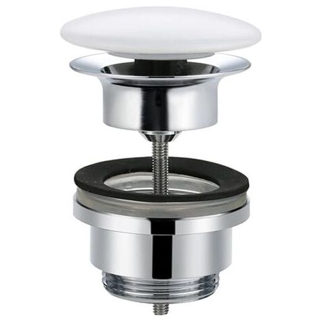 Desagüe de fregadero YMYNY con tapón de drenaje emergente para fregadero de cerámica blanca y cobre (1/5)