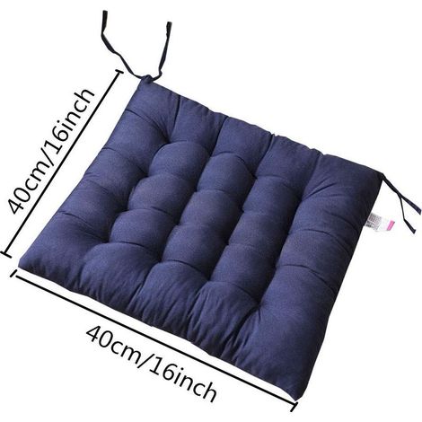 40x40cm Square Chair Cushions, Seat Cushions, Home Decor, Quilted Cushion, Comfortable and Colorful, Ideal for Indoor and Outdoor Use (4 Dark Blue) (1/4)