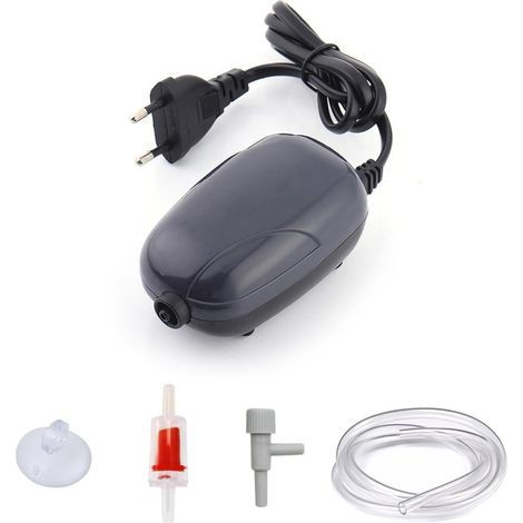 Sauerstoffpumpe, 3 W, Fördermenge 1,6 l/min, geräuschlos, Komplettset, für Süß- oder Meerwasseraquarien (1/5)