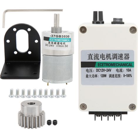 Moteur à engrenages cc basse vitesse, Mini aimant Permanent 24V XD37GB3530, support régulateur (600 tr/min)