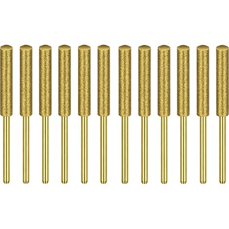 Limes rondes de 4 mm pour chaîne de tronçonneuse, affûteuses de chaîne en métal, aiguilles d’affûtage pour chaînes de tronçonneuse, dorées, 12 pièces (1/2)