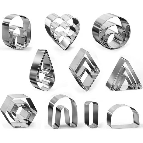 Emporte Pièces Mini 24 pcs Polymère en Acier Inoxydable Fabrication de Bijoux Emporte Pièces Ensemble Outils de Bricolage pour Biscuits Décorations de Gâteaux