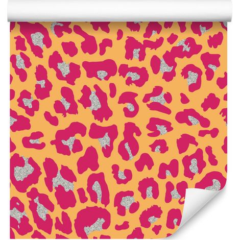 Papier peint imitation cuir rose et orange, rose et corail, pour salon et chambre, 50 x 1000 (1/4)