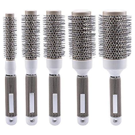 Brush À Séchage - Revêtement Céramique - Technologie Nano Ionique - Diamètres 19 25 32 45 53 Mm - Pour Tous Types De Cheveux - Lot De 5