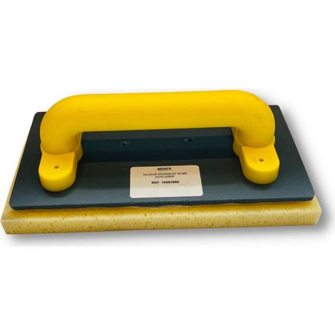 Weber Saint-Gobain Taloche éponge pour joint, épaisseur 20mm, auto agrippante, éponge de nettoyage joints, jaune aspect granuleux