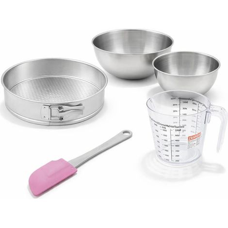 Set de 5 ustensiles de pâtisserie moule à gâteaux 2 bols spatule pâtisserie et verre doseur Zenker Silver (1/5)