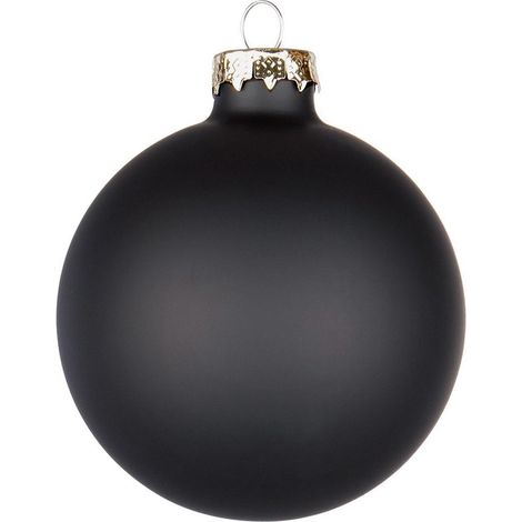 Palline in vetro "Nero Opaco" tinta unita per albero di Natale moderno -10 cm - 4 sfere