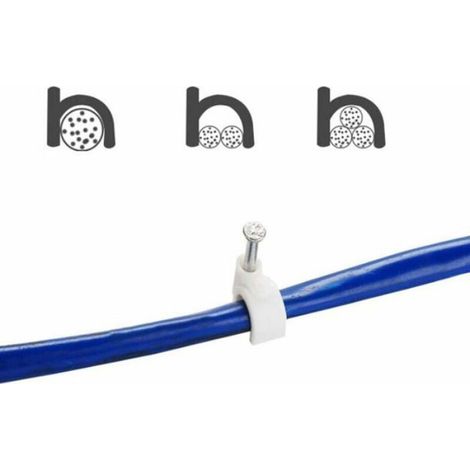 Serre-câbles pour câbles Pinces à clous 6 7 8 10 mm Serre-câbles Pinces à clous Clips adhésifs avec clous pour la fixation du maté (1/4)