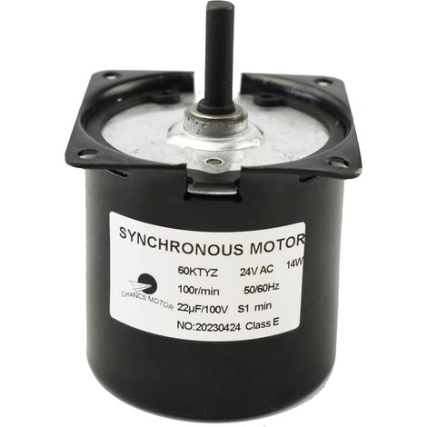 60KTYZ Permanent Magnet Synchronous Gear Motor 24V AC 14W 100RPM CW/CCW Mini Electric Reducer for BBQ Equipment (1/5)