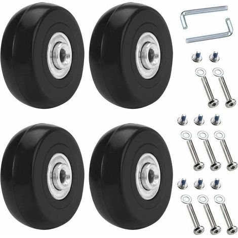 4-piece Universal Suitcase Wheel Set. 50 x 18mm Replacement Wheels for Luggage. Replacement Wheels for Suitcases. Luggage Wheels. Rubber and Metal Suitcase Kit for Suitcases, Hand Trolleys, and Stroll (1/5)