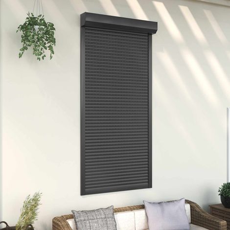 Rollladen Anthrazit 100 x 210 cm Aluminium und Polyurethan