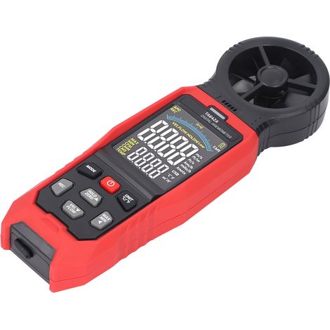 Anémomètre numérique portable haute précision à 8 pales pour la mesure de la vitesse, de la température et du débit d'air. (1/5)