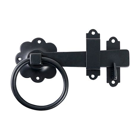 TIMCO Ring Gate Latch Plain Black - 6"