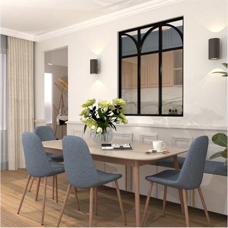 Aluminium-Indoor-Glasdach - 3 Glasscheiben mit 3 Bögen und Querstreben - Schwarz - 105 x 123 cm