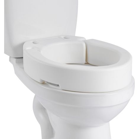 Rehausseur de Toilette Capacité de Charge 136,08 kg, Réhausse WC Hauteur de Levage de 8,89 cm, Siège de Toilette Surélevé Allongée, avec Ouverture Élargie, Personnes Âgées Handicapés Patients (1/5)