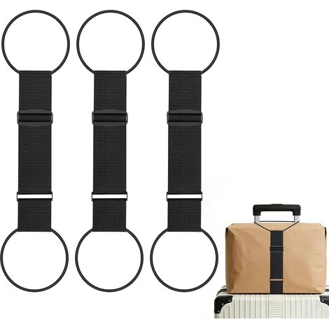 3 Pieces Elastic Luggage Strap Luggage Suitcase Fastening Strap Adjustable Suitcase Connection Strap Luggage Strap Elastic Luggage Strap to Secure Your Luggage, Backpacks, Hei (1/5)