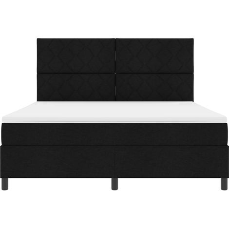 vidaXL Cama tipo Box Spring con tiras LED Negro 180 x 200 cm tela (1/5)