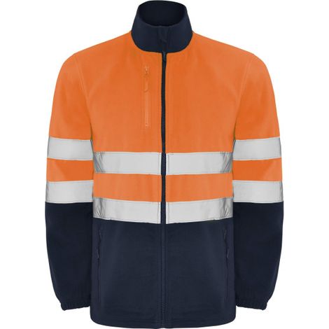 Chaqueta estilo polar de alta visibilidad antipilling con protector de barbilla ALTAIR ROLY M Azul Marino/Naranja Fluor