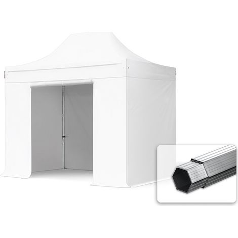 3x2 m Faltpavillon PROFESSIONAL Alu 40mm, Seitenteile ohne Fenster, weiß