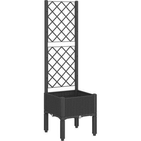 Maison Exclusive - Pflanzkübel mit Rankgitter Schwarz 40x40x142 c