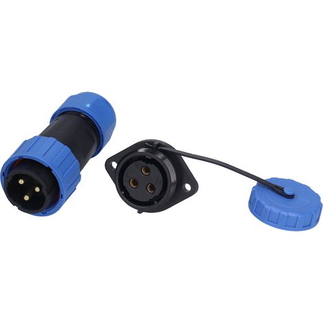 Connecteur d'alimentation aéronautique étanche IP68, bride de connexion pour prise et fiche, 250 V, 6-12 mm, LP20 (3 broches) (1/5)