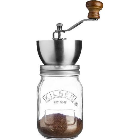 Kilner Molino de café manual plateado capacidad 0.5 L