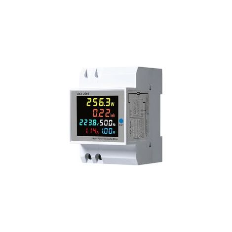 Einphasiger 6-in-1-Energiezähler AC40-300V 100A Stromverbrauchszähler Amperemeter Voltmeter DIN-Schienen-Stromzähler mit LCD-Anzeige, Stromwandler (1/5)