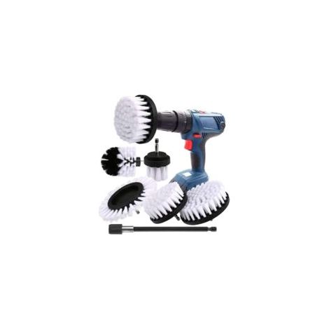 Tigrezy 6 PièCes Brosse de Nettoyage de Perceuse, Brosse pour Perceuse Voiture Carrelage Tapis Baignoire Cuisine Toilette Blanc éLectrique Brosse de Perceuse Rotative