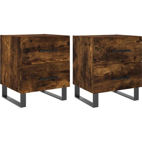Maison Exclusive - Comodini 2 pz Rovere Fumo 40x35x47,5 cm in Legno Multistrato