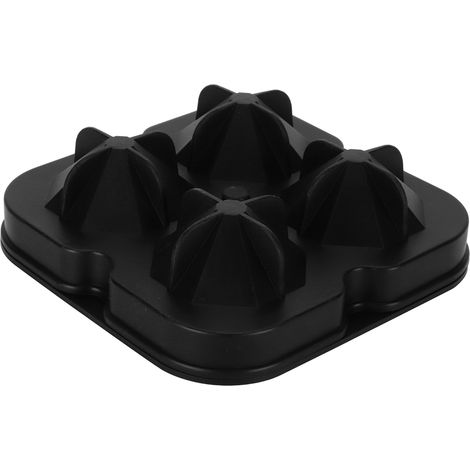 Wiederverwendbare, rautenförmige Eiswürfelform mit 4 Fächern, schwarze Eiswürfelform für Küche und Haushalt (1 Stück) (1/5)