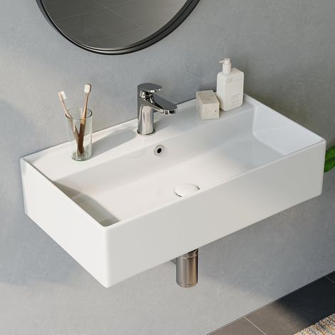 Lavabo de salle de bain avec bord fin, 55 cm de large (1/5)