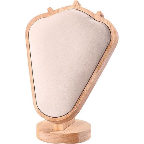 Jewelry Stand - Wooden Necklace Display Stand - Pendant Holder for Chains and Bracelets - 15 x 21 cm - Walnut Finish - 1 Piece (1/5)