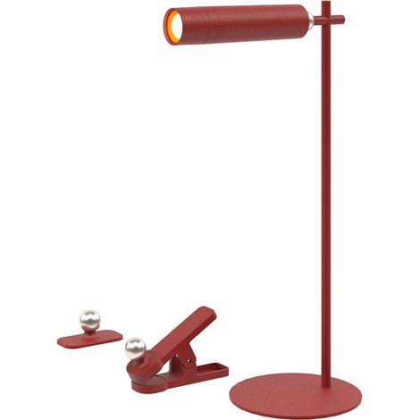 V-TAC wiederaufladbare magnetische LED-Tischlampe 3 W rot USB C Touch dimmbar 4000 K – 23043 (1/5)