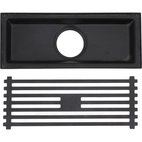Caniveau de douche rectangulaire en acier inoxydable 304, grande capacité d'évacuation, anti-odeurs, 20 cm / 7,9 pouces, pour salle de bain. (1/5)