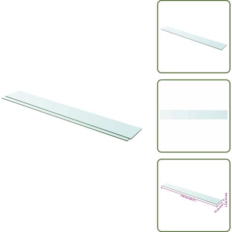 Regalböden 2 Stk. Glas Transparent 110x15 cm - Wandregal - Glasregal - Regalboden - Dekorationselement - Wohnaccessoires (1/5)
