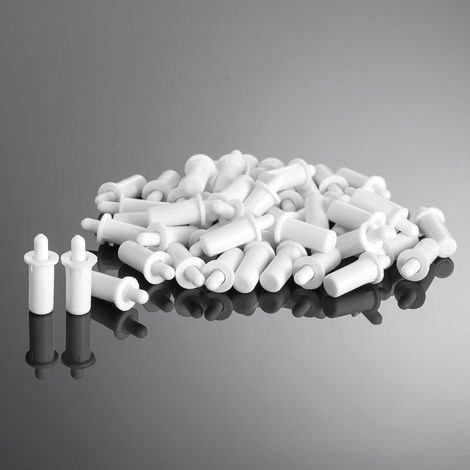 50 goupilles de positionnement à ressort amortisseur, pièces de réparation universelles anti-collision et insonorisantes pour portes/fenêtres/meubles d'armoires. (1/5)