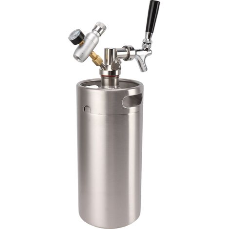 Fût à bière 3,6L Acier inoxydable Vert Manomètre 60PSI Robinet sans queue Système de distribution domestique facile (1/5)